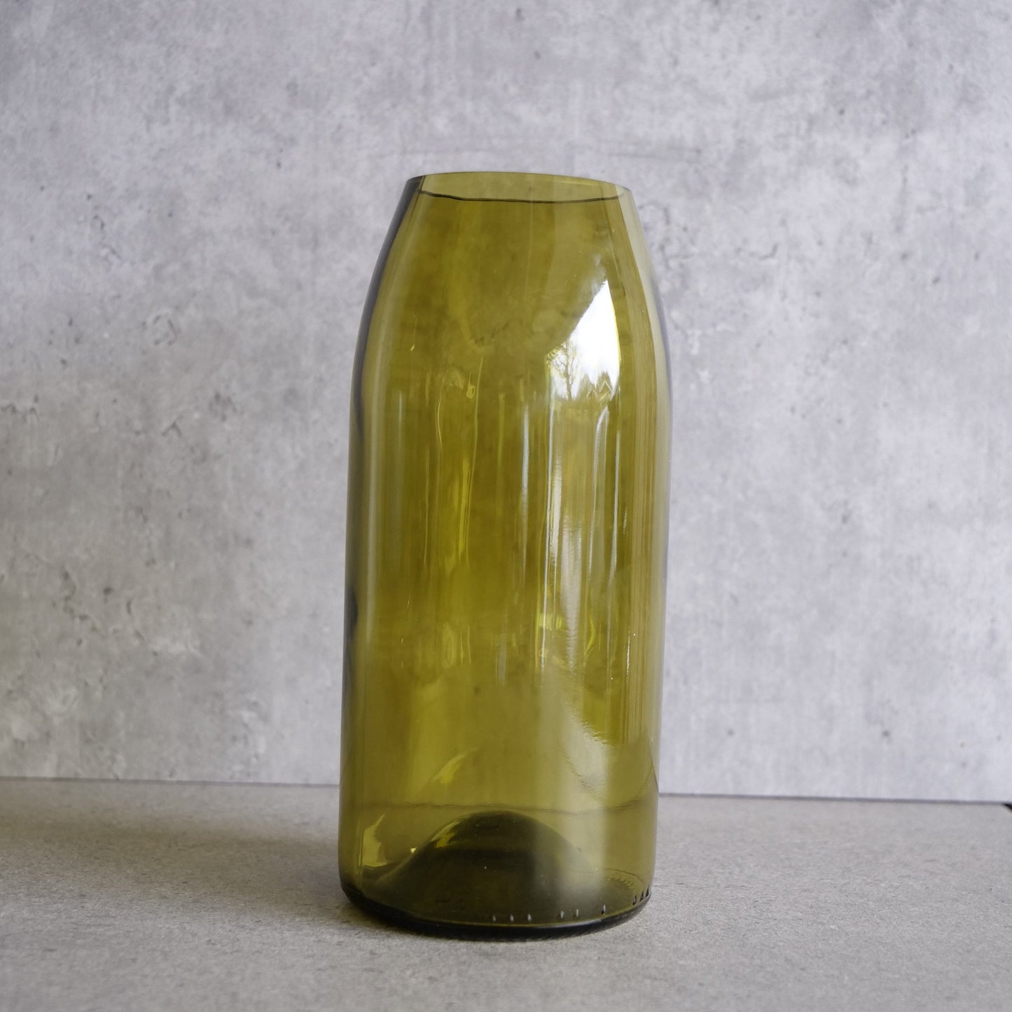 Upcycled wine bottle vase