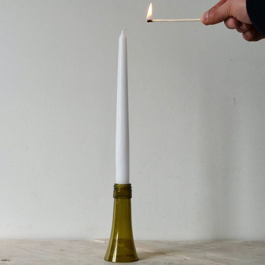 Upcycled Wine Bottle Candlestick Holder