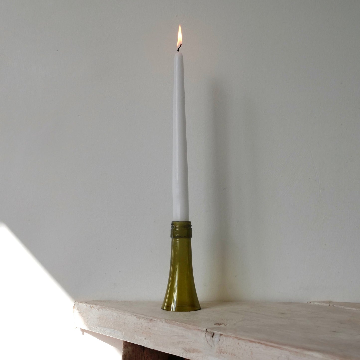 Upcycled Wine Bottle Candlestick Holder