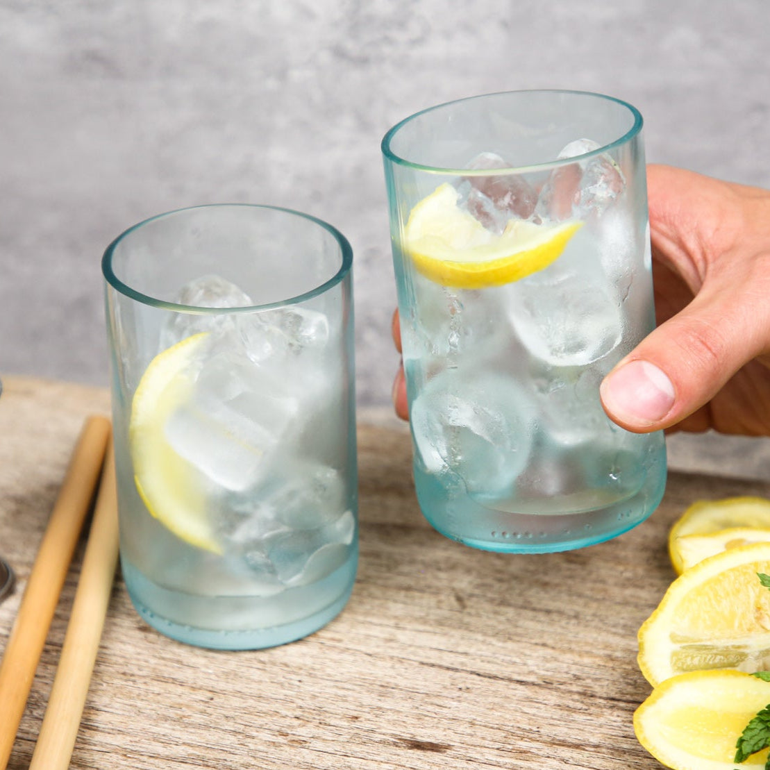 Set of Four Light Teal Tumblers