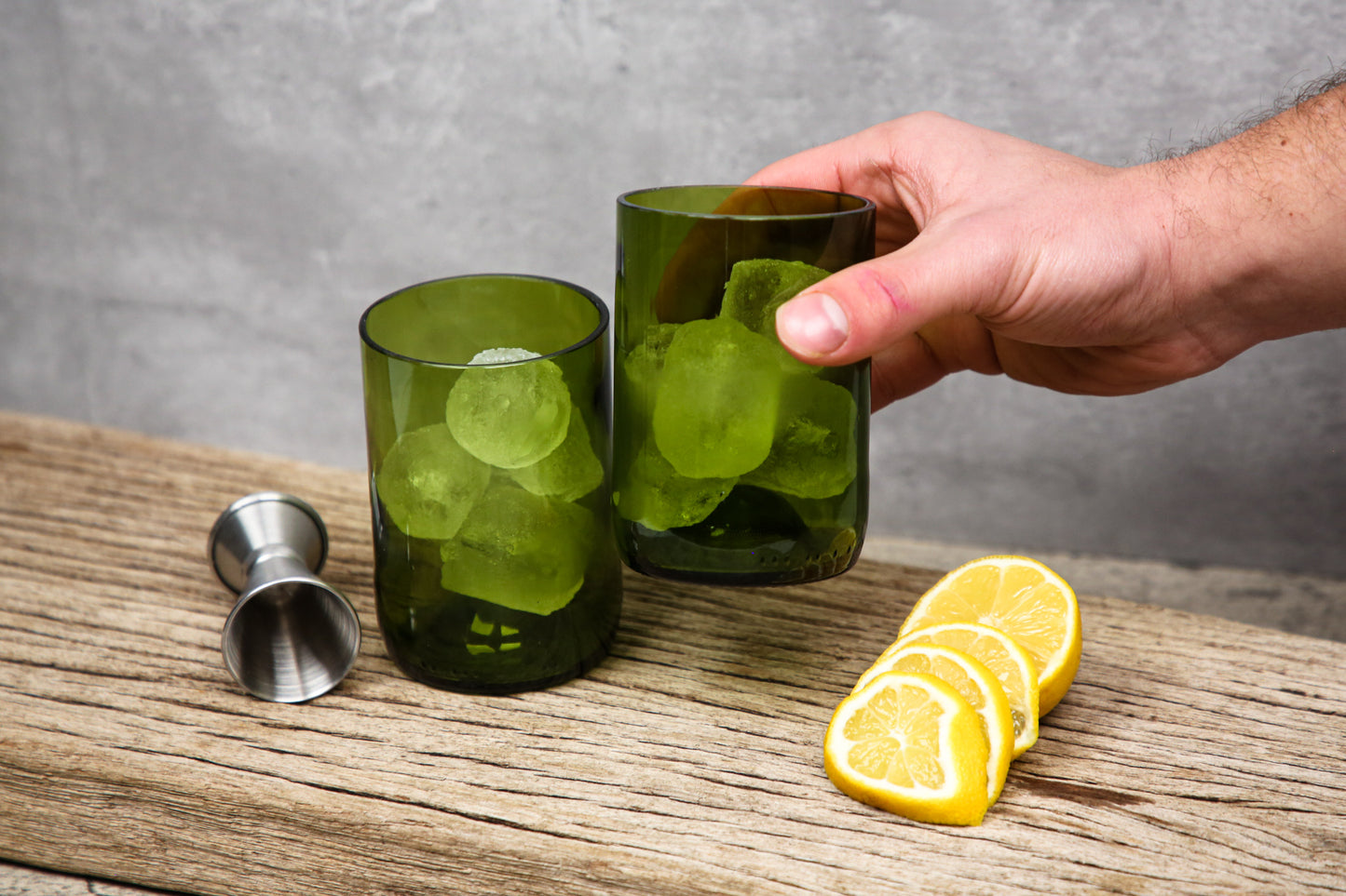 Set of Four Olive Tumblers