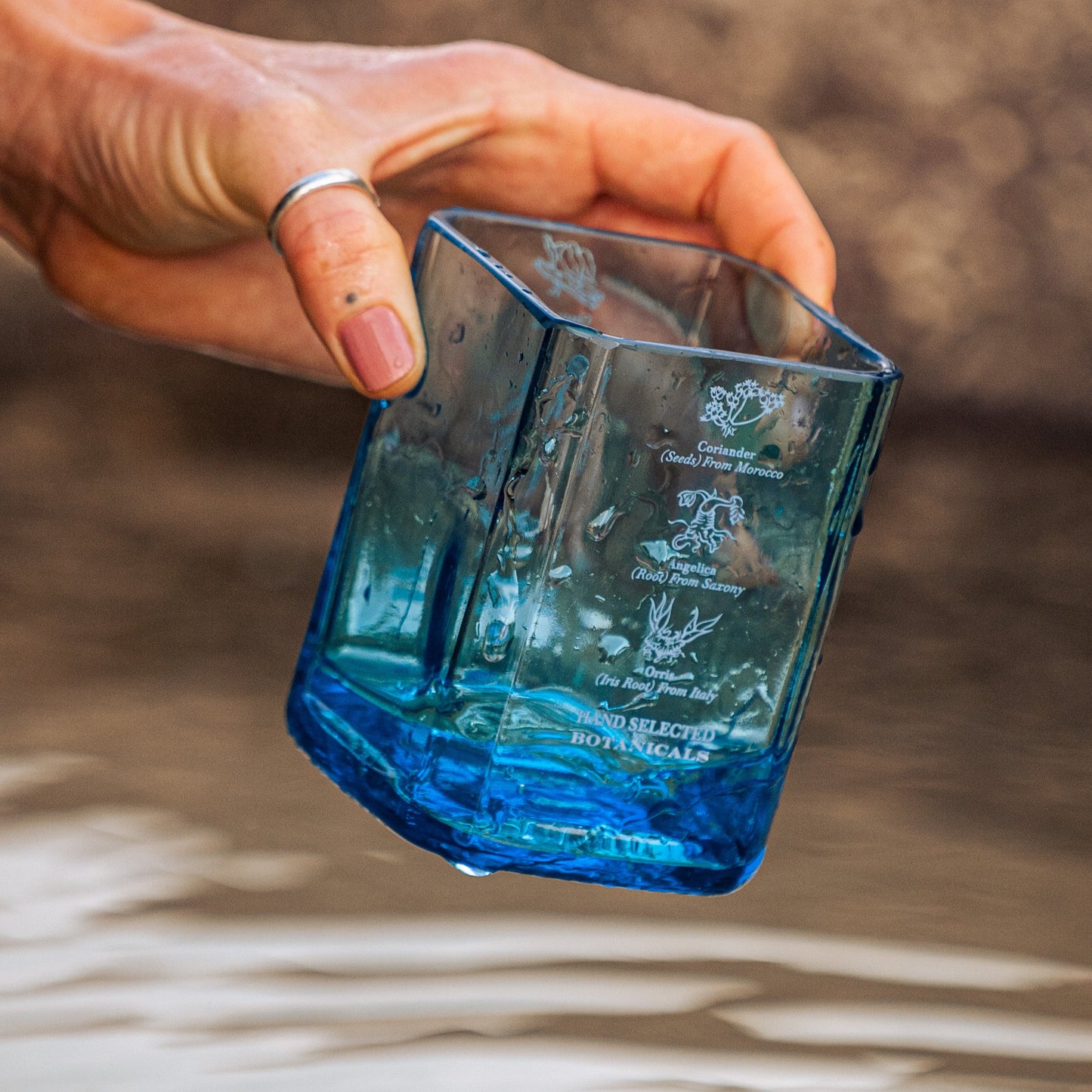 upcycled bombay sapphire glass
