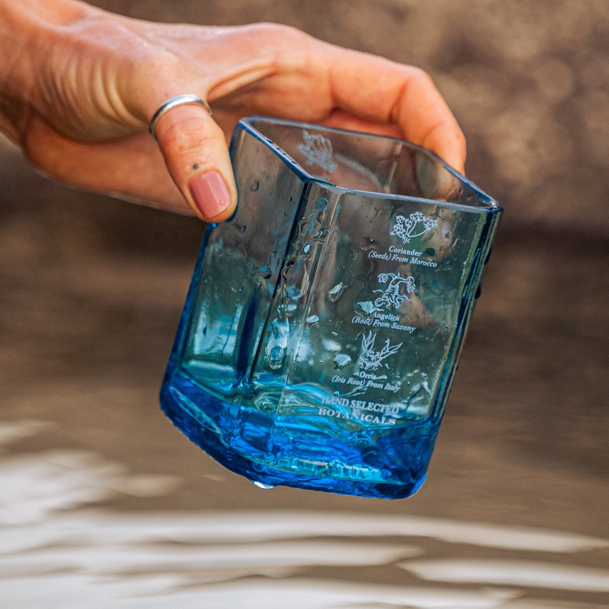 upcycled bombay sapphire glass