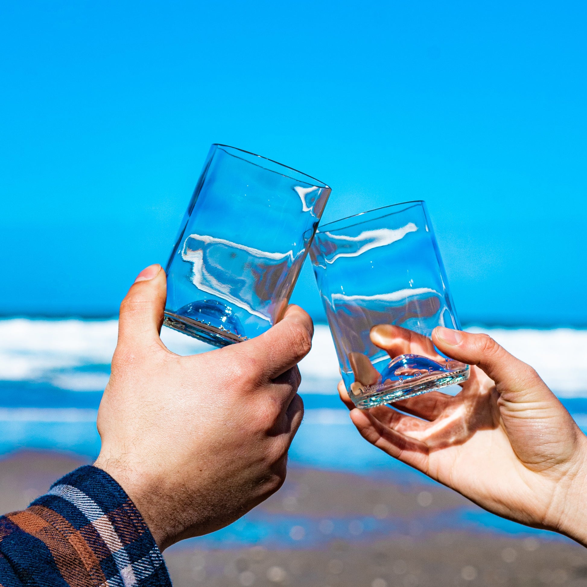 Tumblers Drinking glasses made from waste wine bottles
