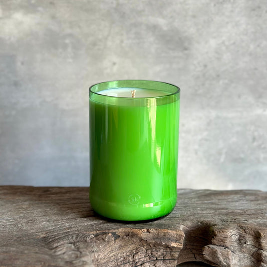 Green Wine Bottle Candle